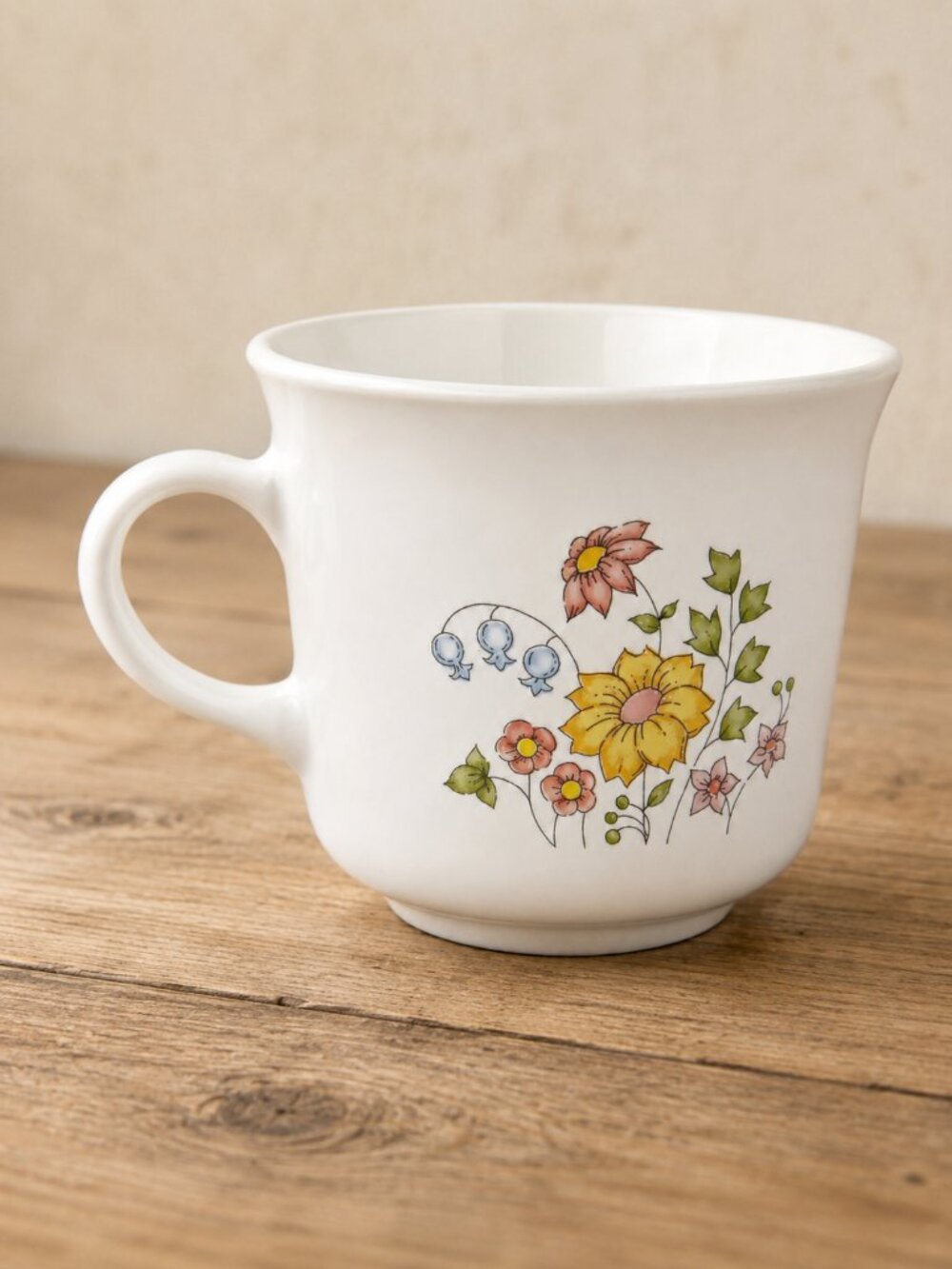 Vintage Corelle Spring Meadow Coffee Mug Tea Cup Corning Ware Floral 8oz USA